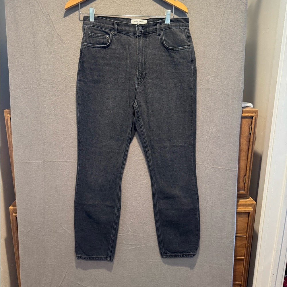 Reformation Women's Black Straight Leg Jeans